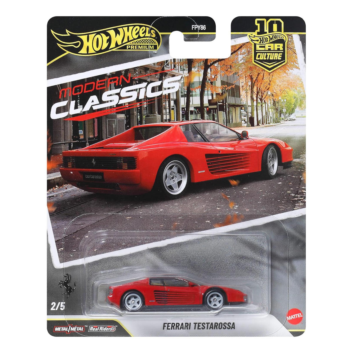 Hot Wheels Premium Ferrari Testarossa, Modern Classics, Car Culture, 1:64 Scale, Authentic Vehicle Replicas, Cars, Real Riders, Metal, Display and Play, Mattel, Pop Culture 2025 2026