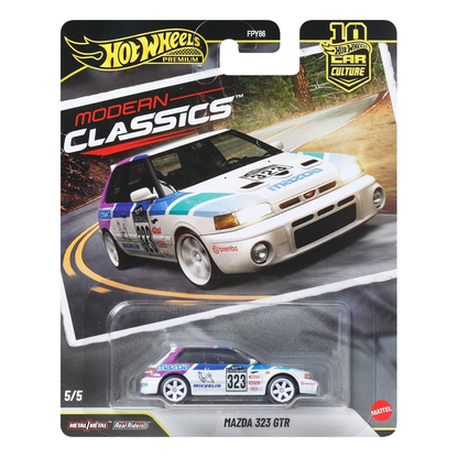 Hot Wheels Premium Mazda 323 GTR, Modern Classics, Car Culture, 1:64 Scale, Authentic Vehicle Replicas, Cars, Real Riders, Metal, Display and Play, Mattel, Pop Culture 2025 2026