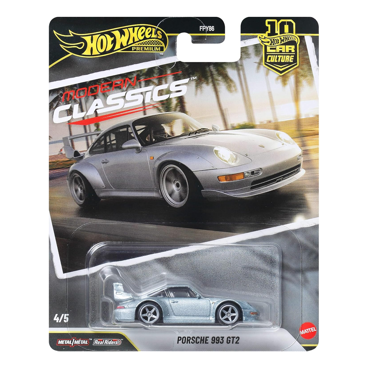 Hot Wheels Premium Porsche 993 GT2, Modern Classics, Car Culture, 1:64 Scale, Authentic Vehicle Replicas, Cars, Real Riders, Metal, Display and Play, Mattel, Pop Culture 2025 2026