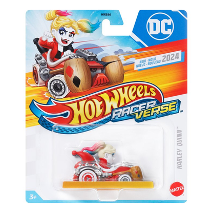 Hot Wheels Racer Verse Harley Quinn, DC Universe, 2025 2026, Toy Cars Vehicles Die-Cast, 1:64 Scale, Push and Go Play