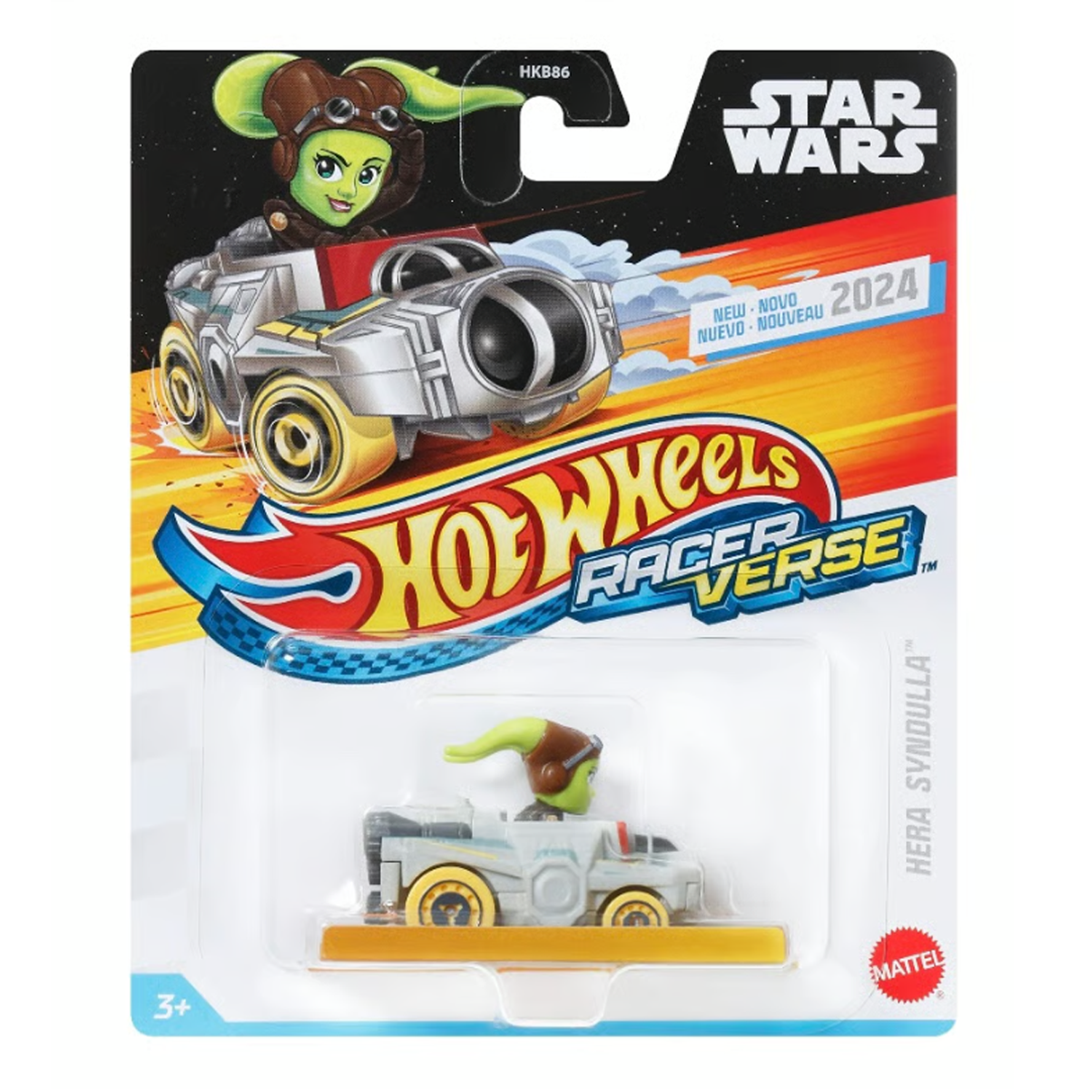 Hot Wheels Racer Verse Hera Syndulla, Star Wars, 2025 2026, Toy Cars Vehicles Die-Cast, 1:64 Scale, Push and Go Play