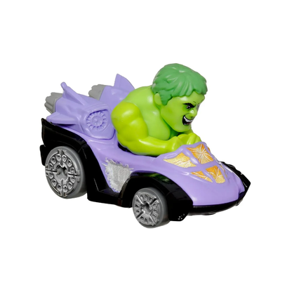 Hot Wheels Racer Verse Hulk, Marvel The Infinity Saga, 2025 2026, Toy Cars Vehicles Die-Cast, 1:64 Scale, Push and Go Play