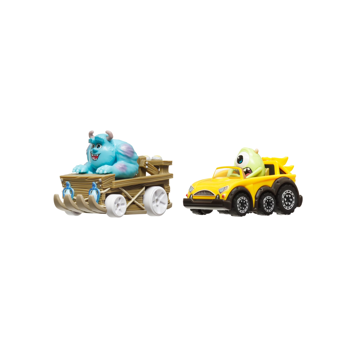 Hot Wheels Racer Verse Sulley and Mike Wazowski, Disney Pixar Monsters, 2026 2-Pack, DC Comics, Toy Cars Vehicles Die-Cast, 1:64 Scale, Push and Go Play