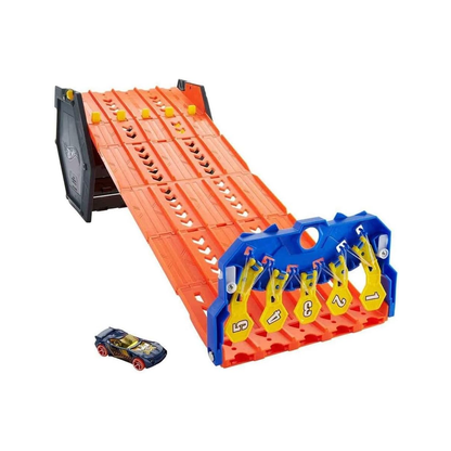 Hot Wheels Roll Out Raceway Track Set, 5-Lane, Bucket Car Holder, Push and Play Car, Toy Cars, Stunt Race Adventure, Fan Favorite, Collector, 2026