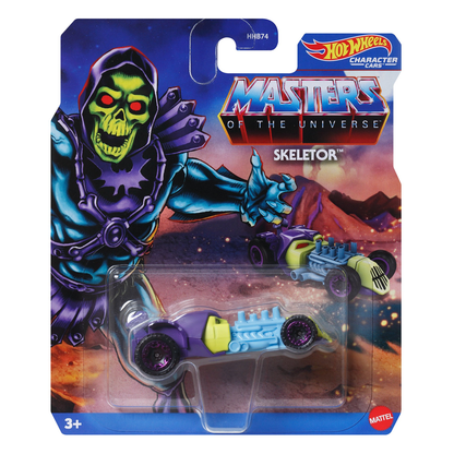 Hot Wheels Character Cars Skeletor, Masters of the Universe, 1:64 Scale Car Vehicle, Licensed Blockbuster, Push-Around Play, Toy Collectors