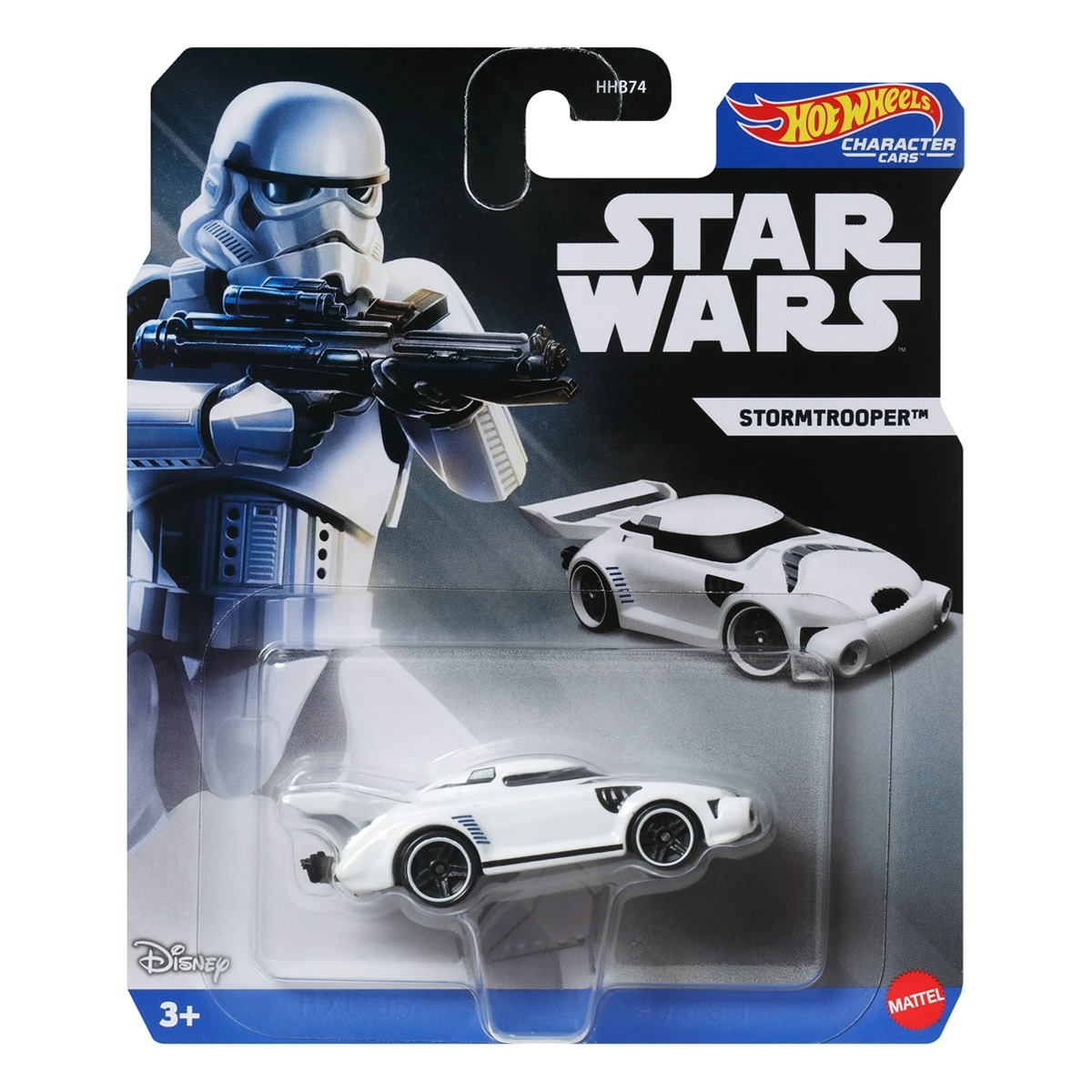 Hot Wheels Character Cars Stormtrooper, Star Wars, 1:64 Scale Car Vehicle, Licensed Blockbuster, Push-Around Play, Toy Collectors