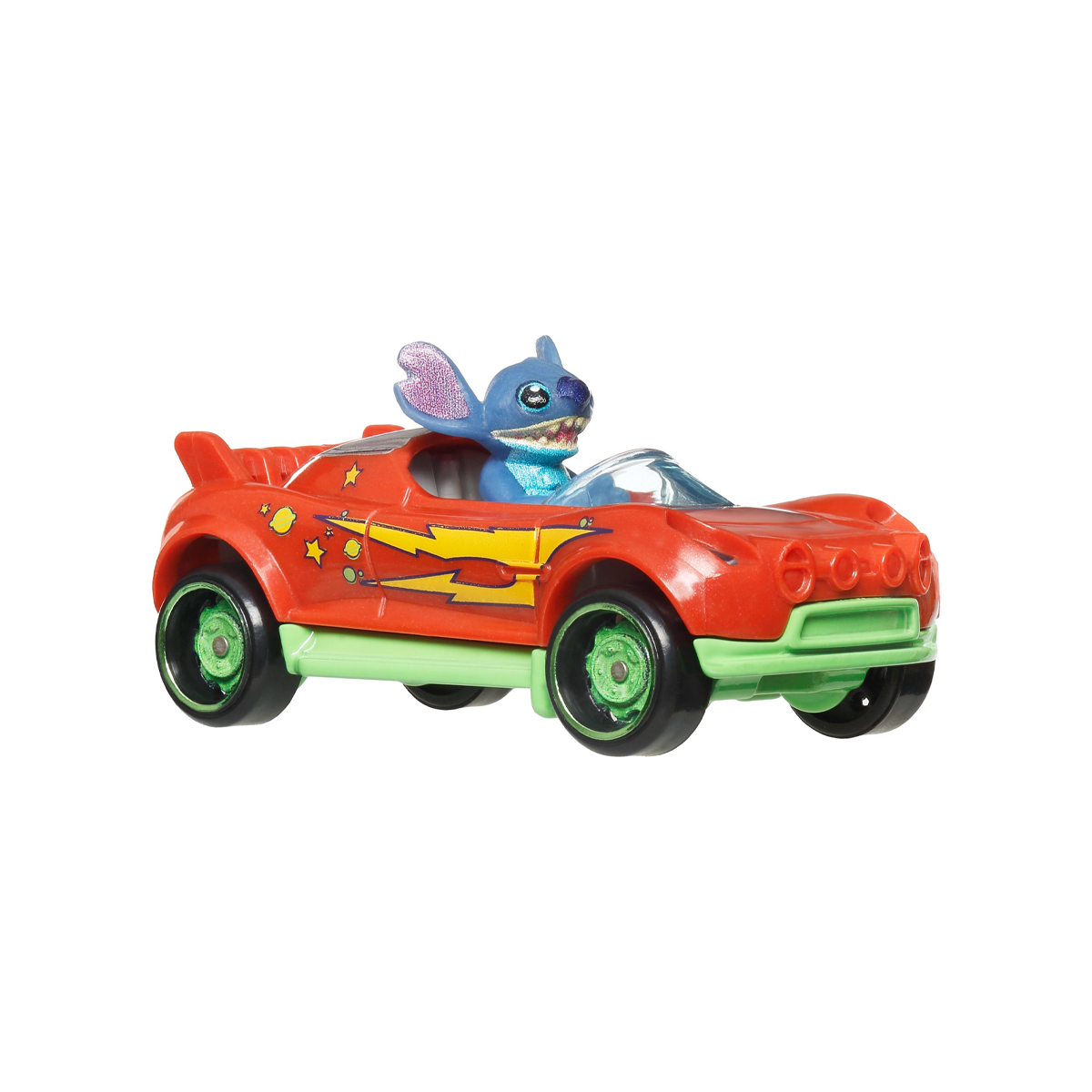 Hot Wheels Superstar Speeders Disney Stitch, Toy Race Car, Original Character, Hi-Beam, Push and Play