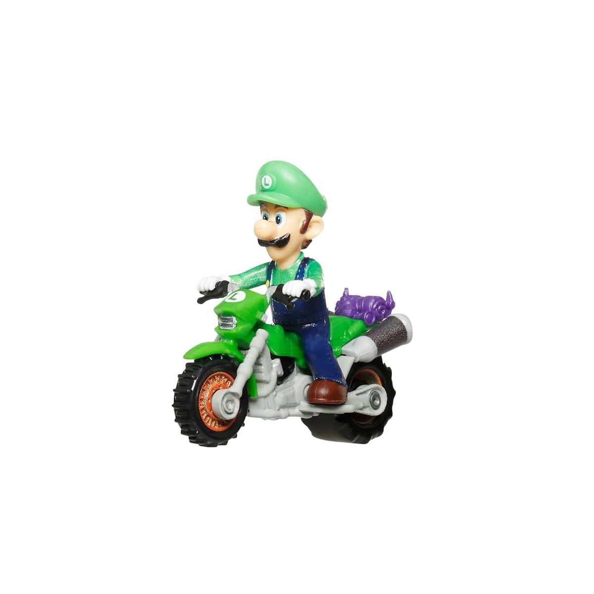 Hot Wheels The Super Mario Galaxy Movie Luigi Motorcycle, Mario Kart, Toy Race Car, Original Character, Push and Play, Nintendo, Illumination