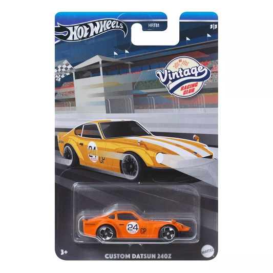 Hot Wheels Vintage Racing Club Custom Datsun 240Z 5/5, Vintage Classic Die-Cast, Cars Vehicles, Push and Play Car, 1:64 Scale Toy