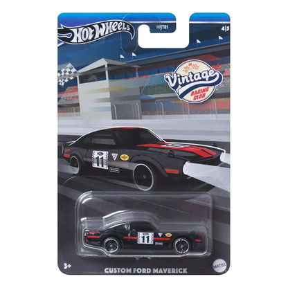 Hot Wheels Vintage Racing Club Custom Ford Maverick 4/5, Vintage Classic Die-Cast, Cars Vehicles, Push and Play Car, 1:64 Scale Toy