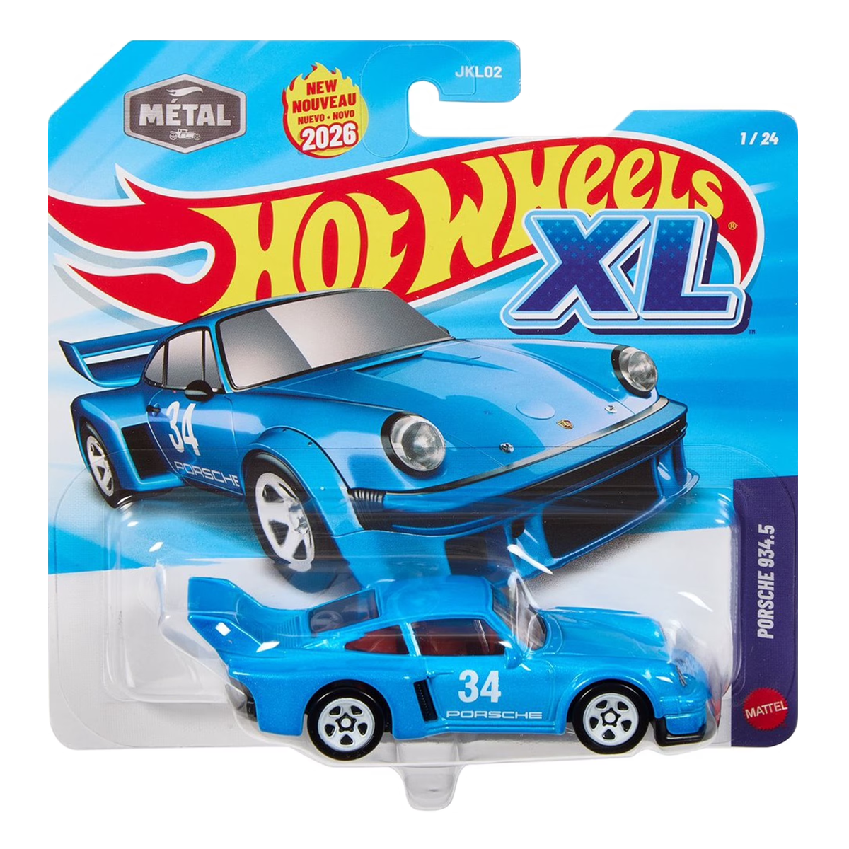 Hot Wheels XL Porsche 934.5, Collectors Enthusiasts, Display or Play, 1:43 Scale Die-Cast, Cars Vehicles, Push and Play Car Toy