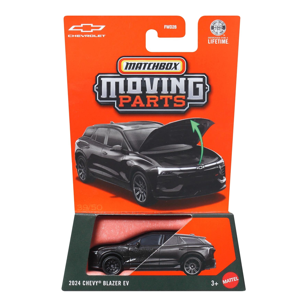 Matchbox Moving Parts 2024 Chevy Blazer EV, Cars Trucks, 1:64 Scale Die-Cast Vehicles, Realistic, Push and Go Toy Car