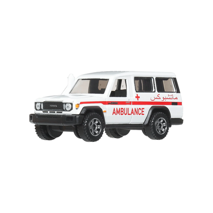Matchbox Moving Parts 2024 Toyota Land Cruiser 70 Series, Cars Trucks, 1:64 Scale Die-Cast Vehicles, Realistic, Push and Go Toy Car