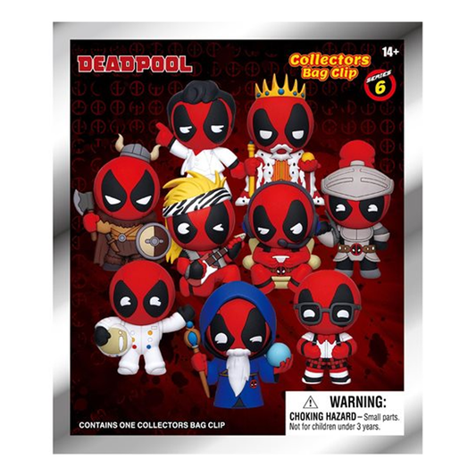 Monogram Deadpool Bag Clip, Collectible Key Chain, 3D Foam, Marvel Collectors, Special Rare Chase Figures, 68910 Marvel Deadpool Series 6