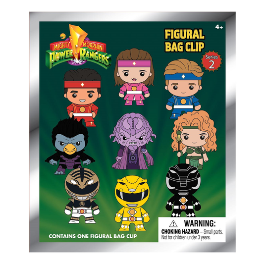 Monogram Mighty Morphin Power Rangers Bag Clip, Collectible Key Chain, 3D Foam, Power Rangers Collectors, Special Rare Chase Figures