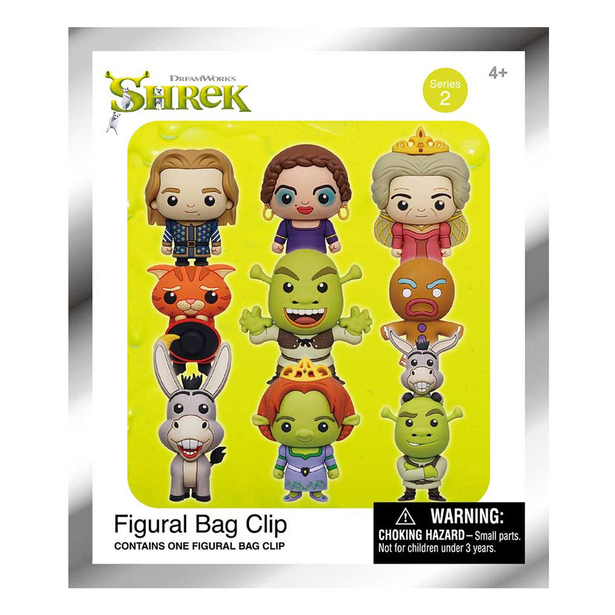 Monogram Shrek Bag Clip, Collectible Key Chain, 3D Foam, Dreamworks Shrek Collectors, Special Rare Chase Figures, Fiona, Puss in Boots, Donkey