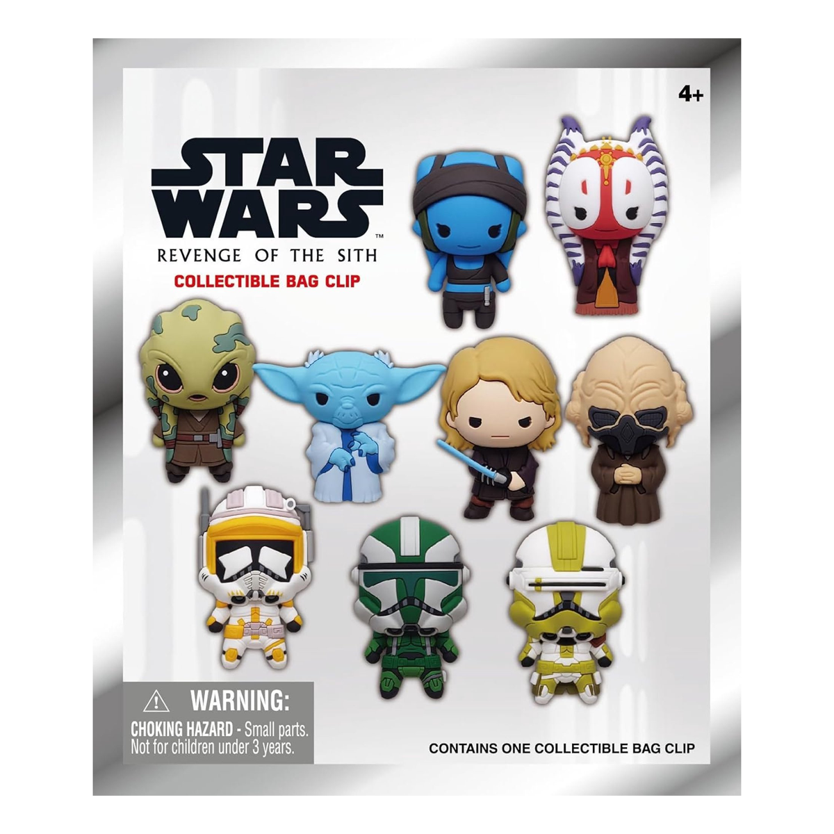 Monogram Star Wars Episode III Revenge of the Sith Bag Clip, Collectible Key Chain, 3D Foam, Collectors, Special Rare Chase Figures, Yoda, Anakin Skywalker, Shaak Ti, Sith Lord, Clone Commander, Plo Koono Aayla Secura