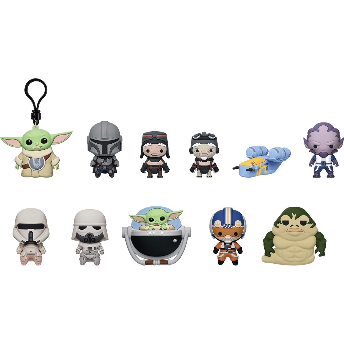 Monogram Star Wars Episode III Revenge of the Sith Bag Clip, Collectible Key Chain, 3D Foam, Collectors, Special Rare Chase Figures, Yoda, Anakin Skywalker, Shaak Ti, Sith Lord, Clone Commander, Plo Koono Aayla Secura