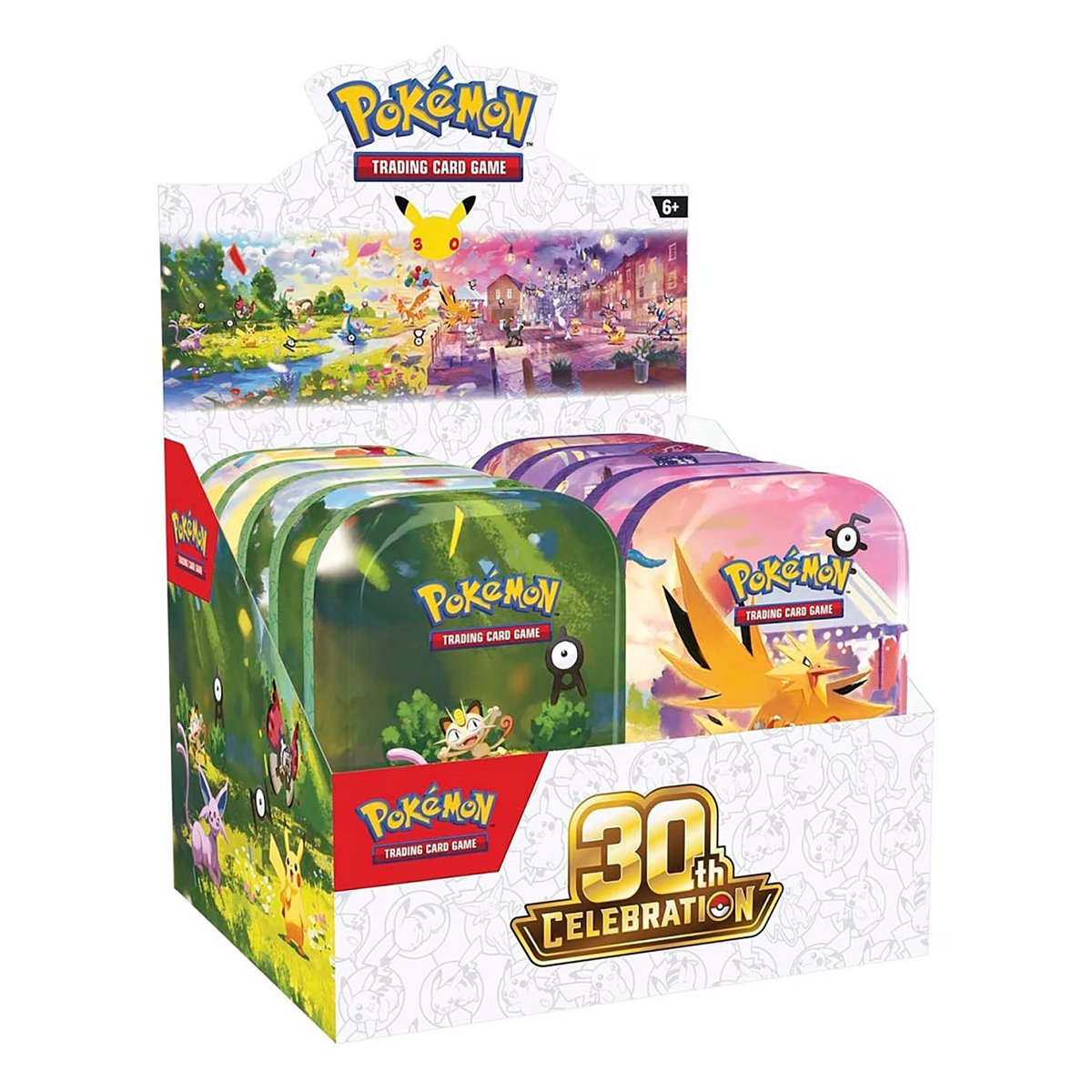 Pokémon TCG 30th Celebration Mini Tin Display, Collector, Chase, Collection, Trading Card Game, Booster Expansion Pack, Art Card, Digital Code, Fan Favorite, Pikachu
