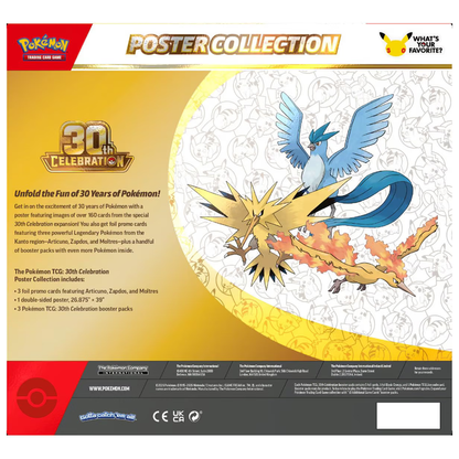 Pokémon TCG 30th Celebration Poster Collection, Collector, Chase, Collection, Trading Card Game, Booster Expansion Pack, Art Card, Digital Code, Fan Favorite, Pikachu