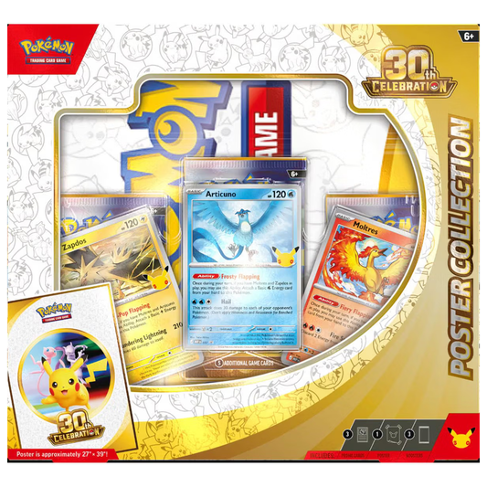 Pokémon TCG 30th Celebration Poster Collection, Collector, Chase, Collection, Trading Card Game, Booster Expansion Pack, Art Card, Digital Code, Fan Favorite, Pikachu