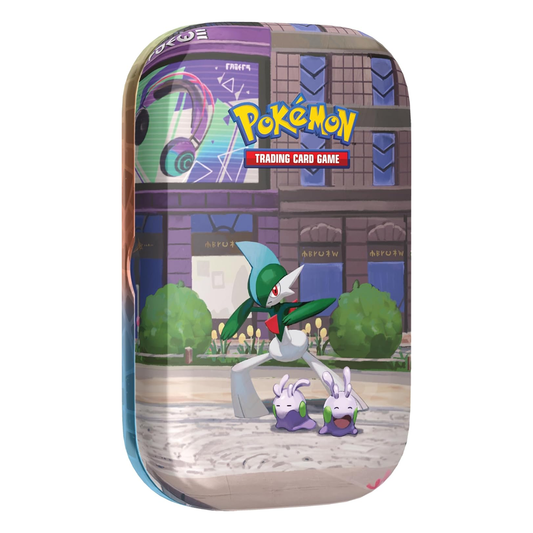 Pokémon TCG: Lumiose City Mini Tin Gallade and Gloomy, Collector, Chase, Collection, Trading Card Game, Booster Expansion Pack, Art Card, Digital Code, Fan Favorite, Mega Evolution, Perfect Order, Chaos Rising, Phantasmal Flames