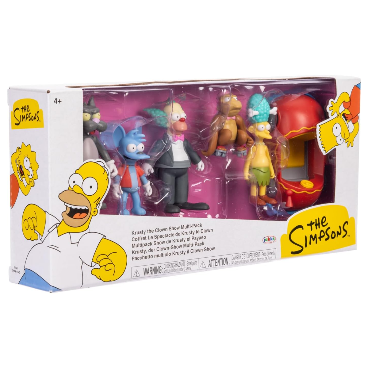 The Simpsons Krusty The Clown Show Set, Action Figure, Jakks Pacific, Mr Teeny, Itchy, Scratchy, Sideshow Mel, Clown Car, Multipack, Favorite Characters, Realistic Play or Display, Fun Toy For Kids, Accurate Authentic, Officially Licensed,