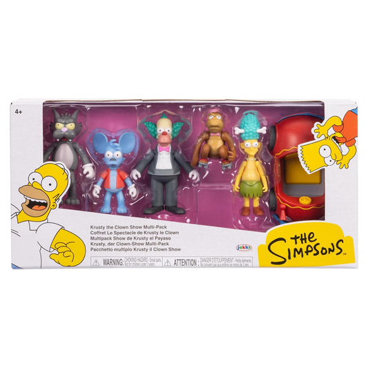 The Simpsons Krusty The Clown Show Set, Action Figure, Jakks Pacific, Mr Teeny, Itchy, Scratchy, Sideshow Mel, Clown Car, Multipack, Favorite Characters, Realistic Play or Display, Fun Toy For Kids, Accurate Authentic, Officially Licensed,